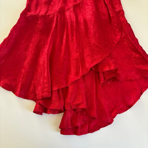 Band of the Free Anina Ruby Red Wrap Style Midi Cocktail Dress Women’s Size XS - Picture 6 of 9